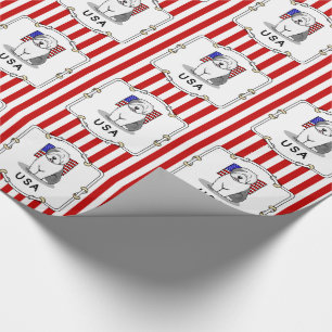 Amerikaanse Amerikaanse vlag Oude Engelse Sheepdog Cadeaupapier
