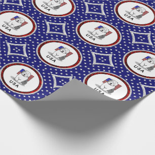 Amerikaanse Amerikaanse vlag Oude Engelse Sheepdog Cadeaupapier