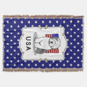 Amerikaanse Amerikaanse vlag Oude Engelse Sheepdog Deken (Voorkant)