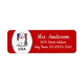 Amerikaanse Amerikaanse vlag Oude Engelse Sheepdog Etiket (Voorkant)