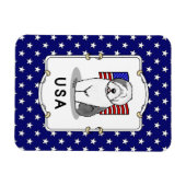 Amerikaanse Amerikaanse vlag Oude Engelse Sheepdog Magneet (Horizontaal)