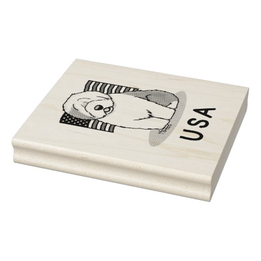 Amerikaanse Amerikaanse vlag Oude Engelse Sheepdog Rubberstempel (Stempel)