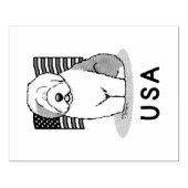 Amerikaanse Amerikaanse vlag Oude Engelse Sheepdog Rubberstempel (Afrduk)