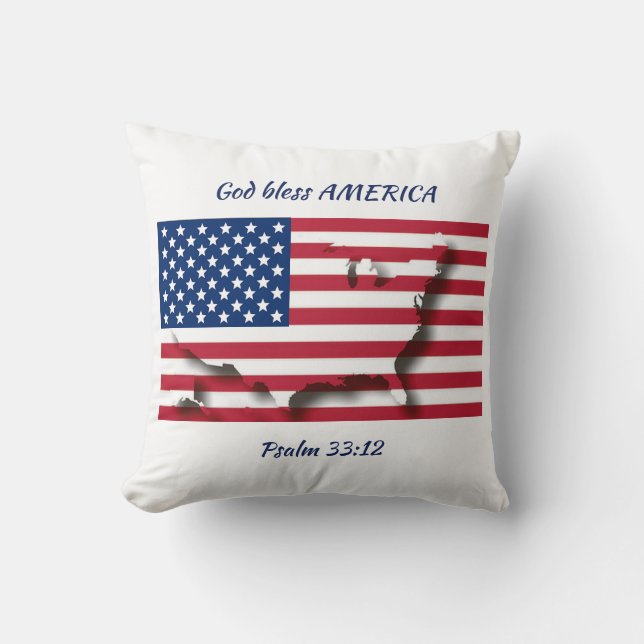 Amerikaanse AMERIKAANSE VLAG Patriottische scripts Kussen (Voorkant)