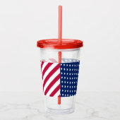 Amerikaanse Amerikaanse vlag Stripes Custom Monogr Acryl Drinkbeker (Rechts)