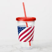 Amerikaanse Amerikaanse vlag Stripes Custom Monogr Acryl Drinkbeker (Links)