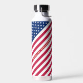 Amerikaanse Amerikaanse vlag Stripes Custom Monogr Waterfles (Links)