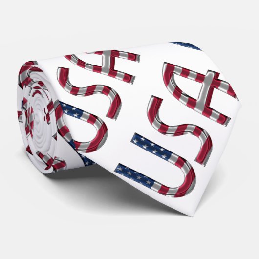 Amerikaanse Amerikaanse vlag Typografische Patroon Stropdas (Opgerold)