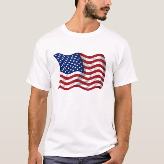 Amerikaanse Amerikaanse vlag zwaaien T-shirt (Voorkant)