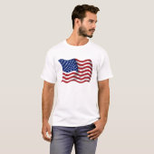 Amerikaanse Amerikaanse vlag zwaaien T-shirt (Voorkant volledig)