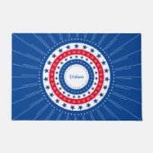 Amerikaanse ana Red, White en Blue Stars Welkom Deurmat (Voorkant)