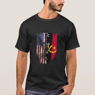 Amerikaanse Angolese rots Amerikaanse vlag T-shirt