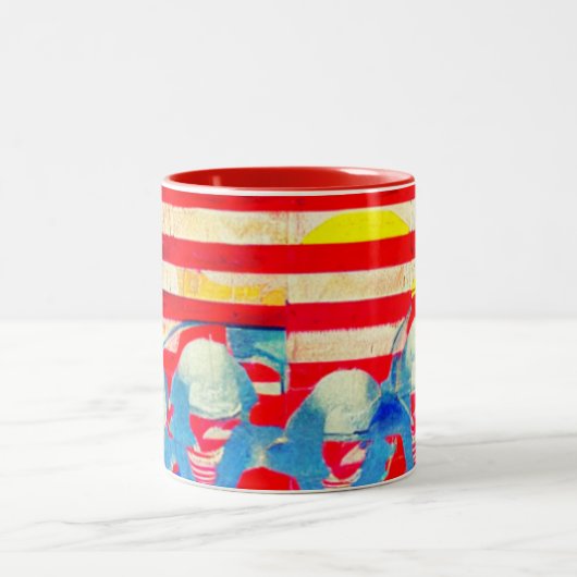 Amerikaanse arbeider tweekleurige koffiemok (Center)