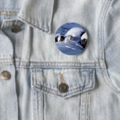 Amerikaanse Arctic Fox Ronde Button 5,7 Cm (In situ)