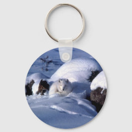 Amerikaanse Arctic Fox Sleutelhanger