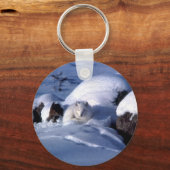 Amerikaanse Arctic Fox Sleutelhanger (Voorkant)