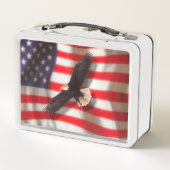 Amerikaanse arend- en vlag-metalen doos (Achterkant)