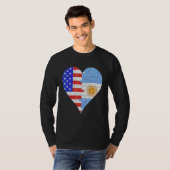 Amerikaanse Argentijnse Vlag Heart T-shirt (Voorkant volledig)