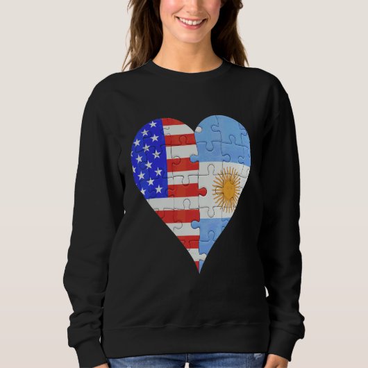 Amerikaanse Argentijnse Vlag Heart Trui (Voorkant)