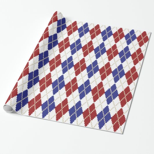 Amerikaanse Argyle-omslagpapier Cadeaupapier (Uitgerold)