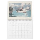 Amerikaanse Art Winslow Homer Waterverf schilderij Kalender (Feb 2026)