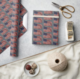 Amerikaanse Artistieke Rood Wit en Blauwe Vlag Pat Cadeaupapier
