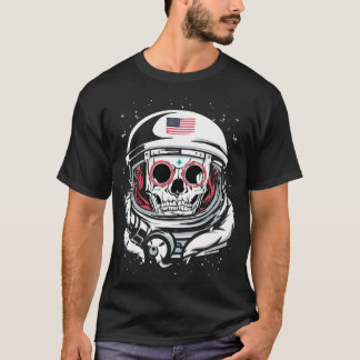 Amerikaanse astronaut helm schedel dag van de dode t-shirt
