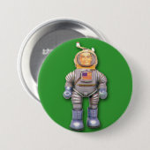 Amerikaanse Astronaut Speelgoed Robot Round Button (Voorkant /achterkant)