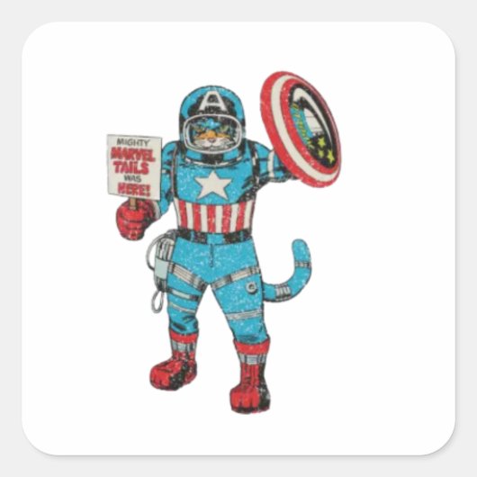 Amerikaanse astronaut vierkante sticker (Voorkant)
