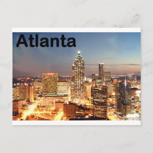 Amerikaanse atlanta Downtown 's nachts (St.K.) Briefkaart (Voorkant)