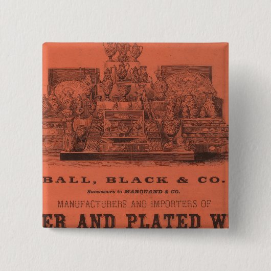 Amerikaanse atlas van Lining Colton Vierkante Button 5,1 Cm (Voorkant)