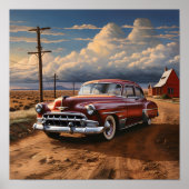 -Amerikaanse auto digitale print (Voorkant)