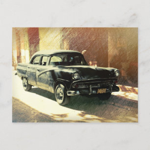 Amerikaanse auto in Havana, Cuba-briefkaart Briefkaart