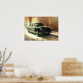 Amerikaanse auto in Havana, Cuba kunstposter Poster (Keuken)
