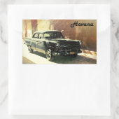 Amerikaanse auto in het oude Havana, Cuba-sticker Rechthoekige Sticker (Tas)
