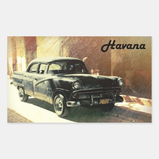 Amerikaanse auto in het oude Havana, Cuba-sticker Rechthoekige Sticker (Voorkant)