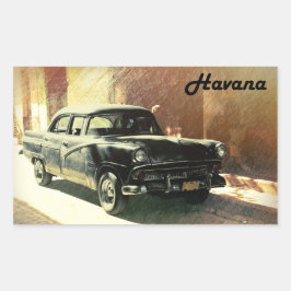 Amerikaanse auto in het oude Havana, Cuba-sticker Rechthoekige Sticker