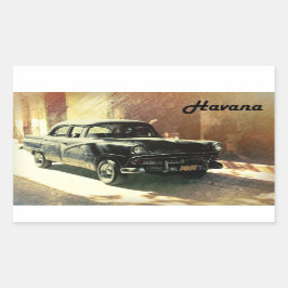 Amerikaanse auto in het oude Havana, Cuba-sticker Rechthoekige Sticker