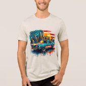Amerikaanse auto Tri-Blend shirt (Voorkant)