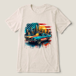 Amerikaanse auto Tri-Blend shirt