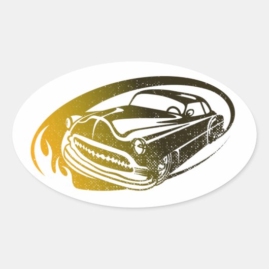 Amerikaanse autosnelrijtuigen ovale sticker (Voorkant)