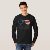 Amerikaanse Aviator Sunglazen Reflection  Gra T-shirt (Voorkant volledig)