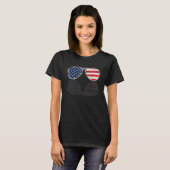 Amerikaanse Aviator Sunglazen Reflection Gra T-shirt (Voorkant volledig)