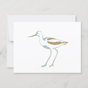Amerikaanse Avocet Side Uitzicht Geïsoleerd WPA Ar Briefkaart