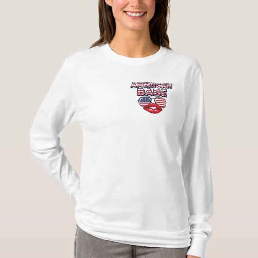 Amerikaanse Babe 4 juli-viering T-shirt (Voorkant)