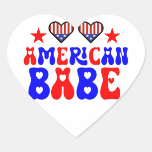 Amerikaanse Babe 4July Hart Sticker