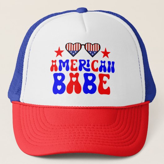Amerikaanse Babe 4July Trucker Pet (Voorkant)