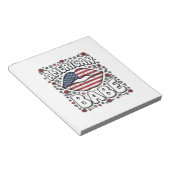 Amerikaanse Babe Patriottische Vintage Gravure Des Notitieblok (Schuin)
