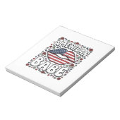 Amerikaanse Babe Patriottische Vintage Gravure Des Notitieblok (Linkerzijde)