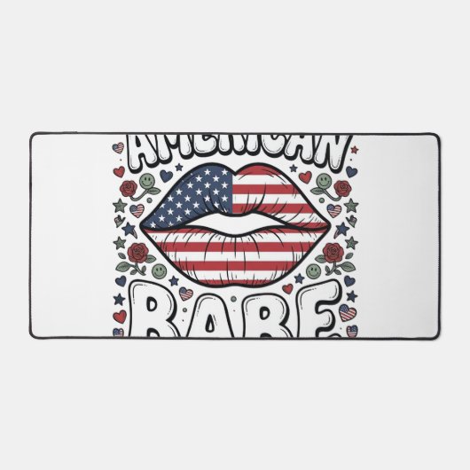 Amerikaanse Babe Patriottische Vintage Gravure Ont Bureaumat (Voorkant)